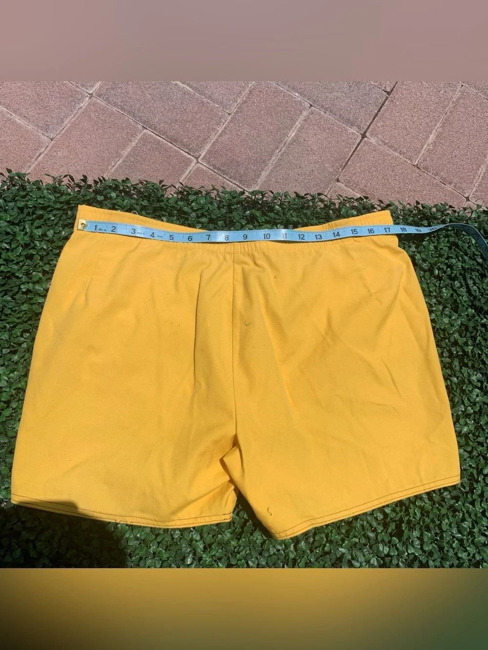 Vintage 70s John Weitz vibrant yellow summer beachwear poolside casual shorts